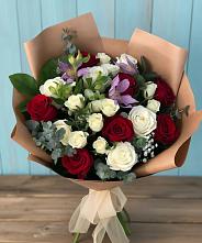 Букет цветов из:  Розы и Альстромерии #REPLACE_PRED# Шахунье