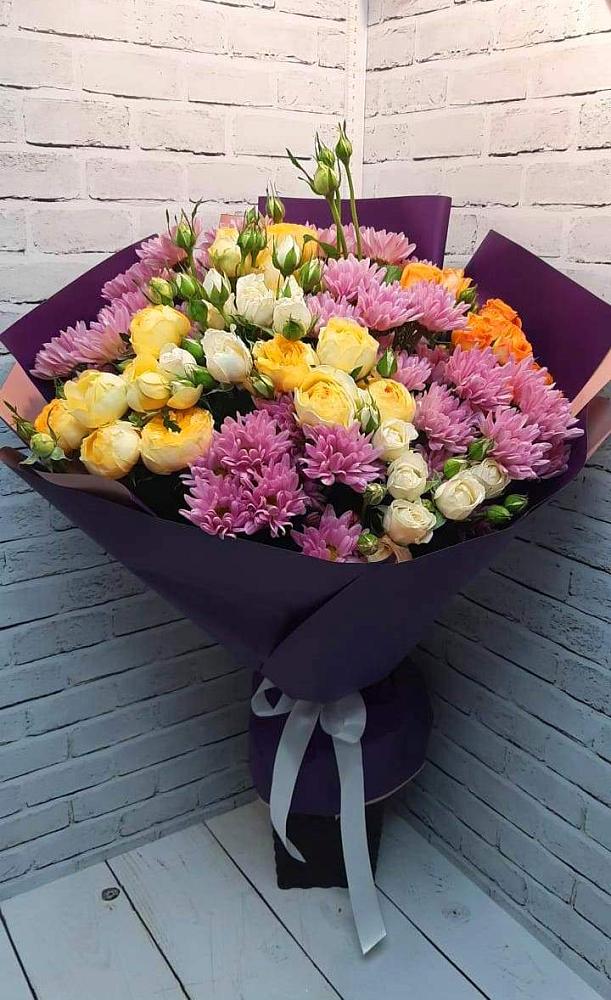 Букет цветов из: Хризантемы и Розы в Шахунье