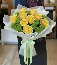 Букет цветов из:  Хризантемы и Розы в Шахунье