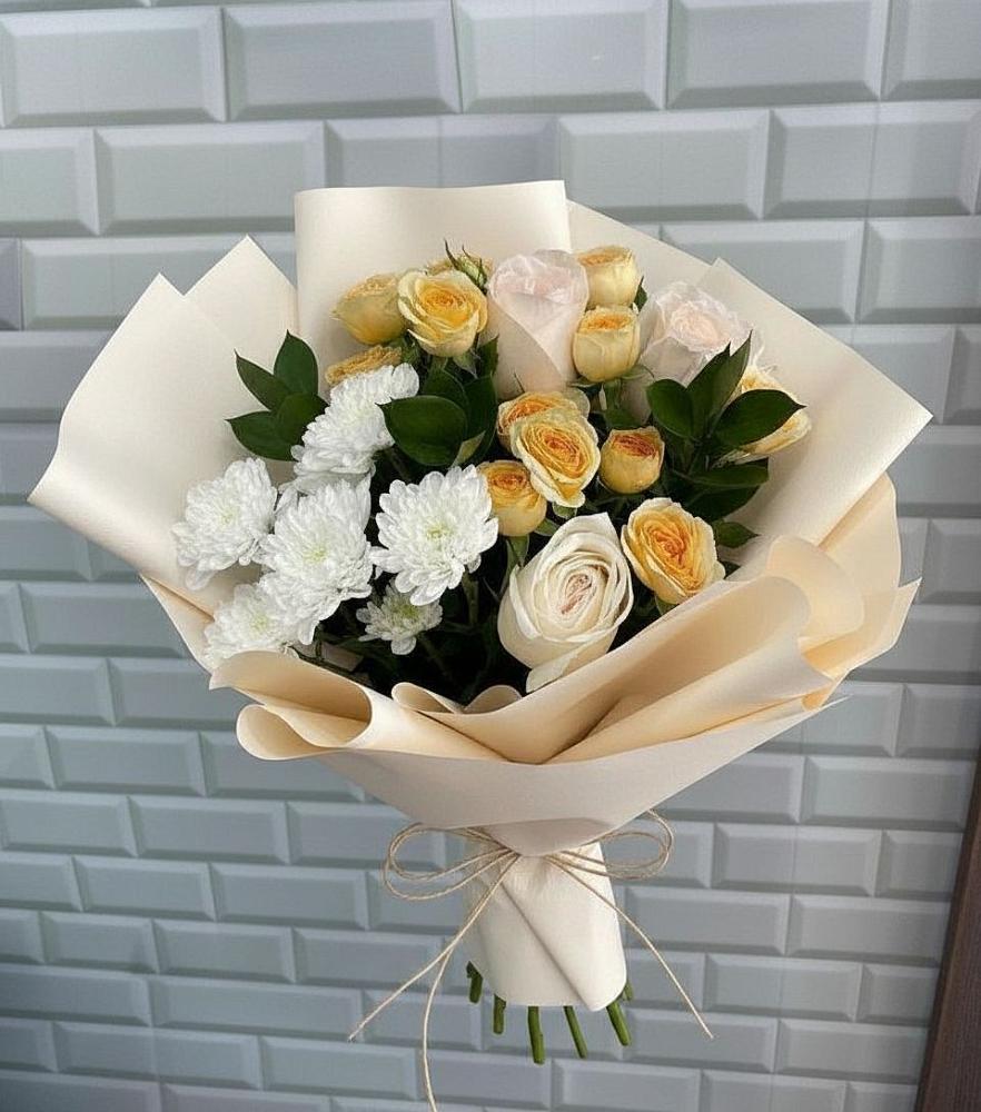 Букет цветов из: Розы и Хризантемы в Шахунье