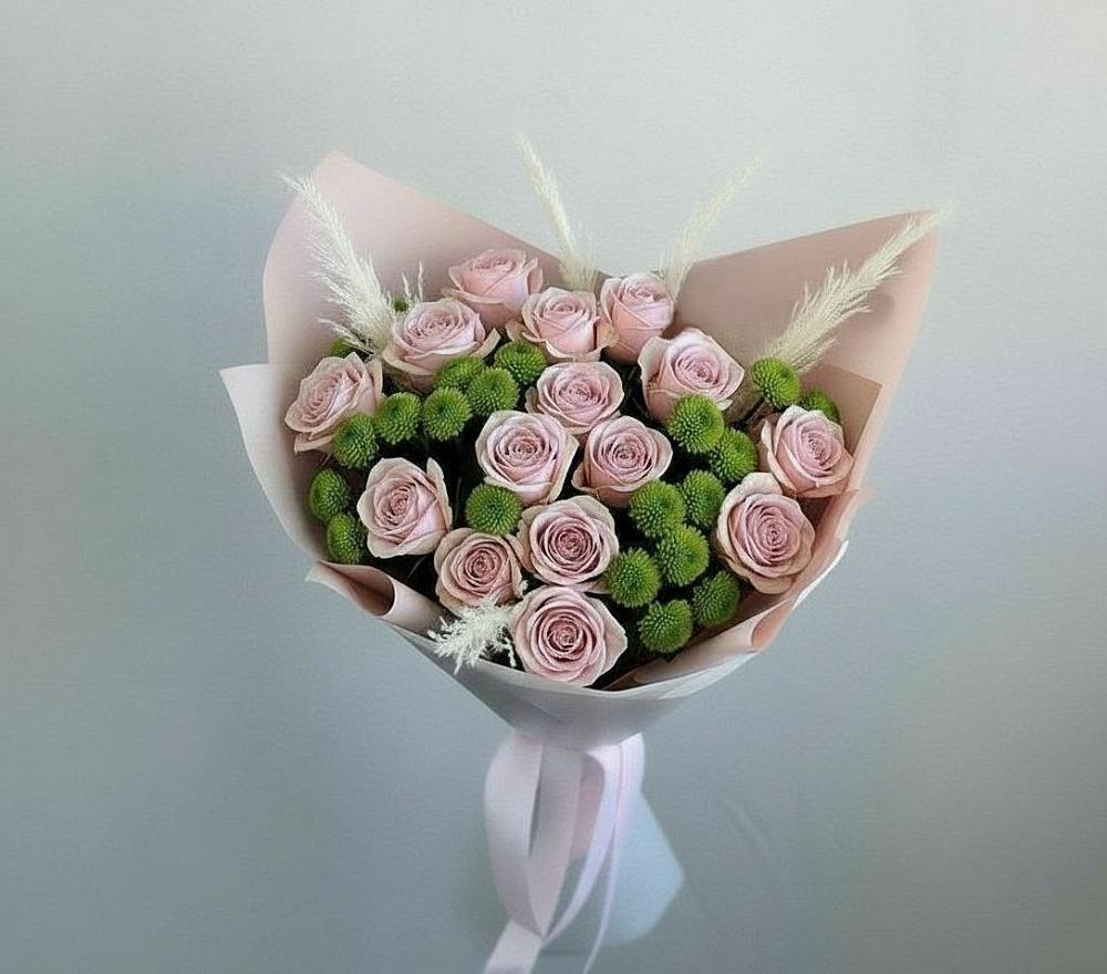 Букет цветов из: Розы и Хризантемы в Шахунье