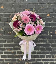 Букет цветов из:  Герберы и Хризантемы в Шахунье